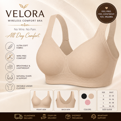 Velora Intimates  Wireless Bra for Women with Adjustable Fit
